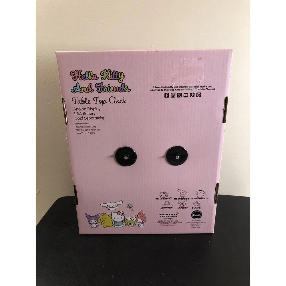Sanrio Hello Kitty Friends Pink‎ Tabletop Clock Desk Decor NIB